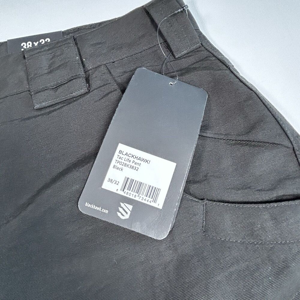 NWT BLACKHAWK! Men's Black Solid Tactical Tac Life Pants Reg 38x32 TPO2BK38X32 - Picture 2 of 10